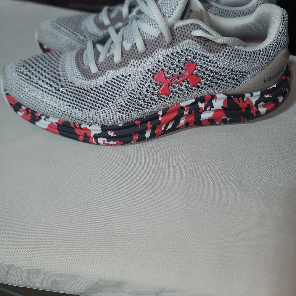 Under Armour Mens' Gray and Pink Athletic Shoes - Picture 2 of 7